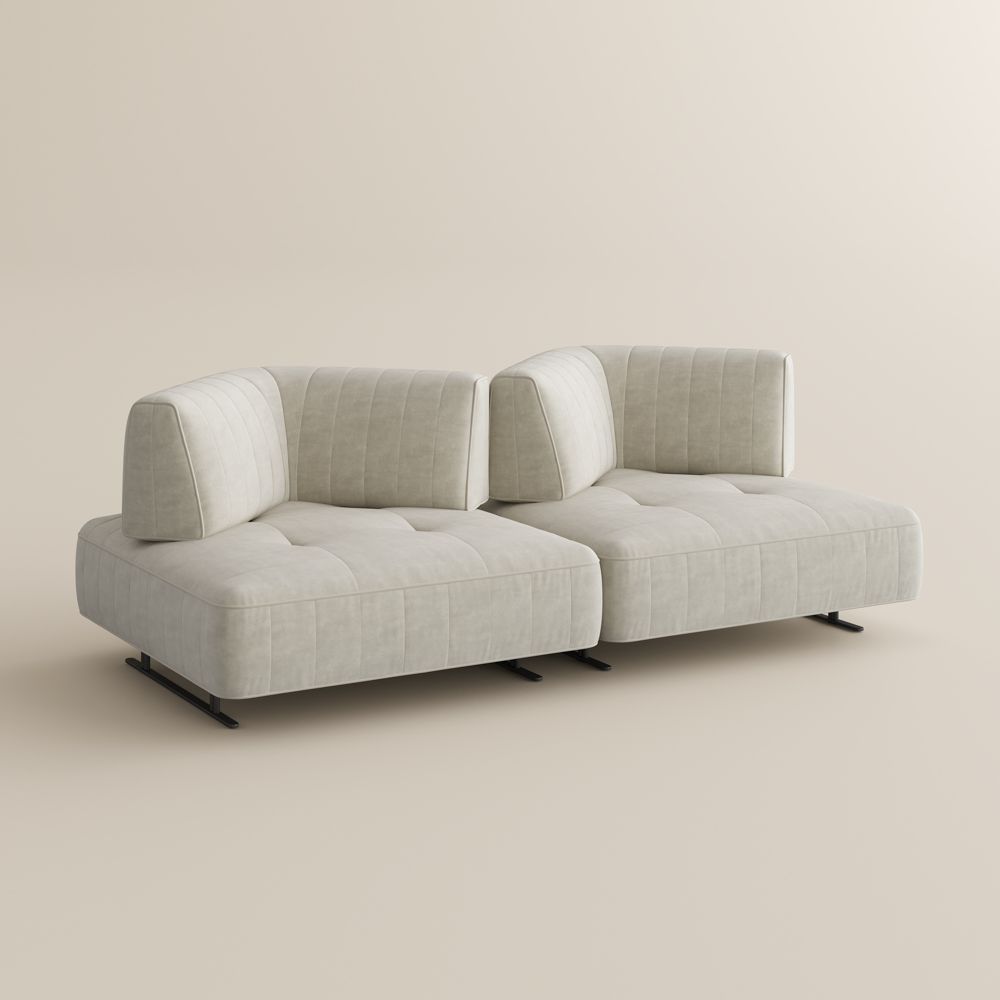Partly Assemble Beige Fabric Sofas & Loveseats