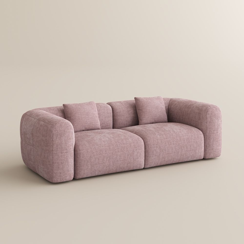Relaxed Pink Chenille Sofas & Loveseats