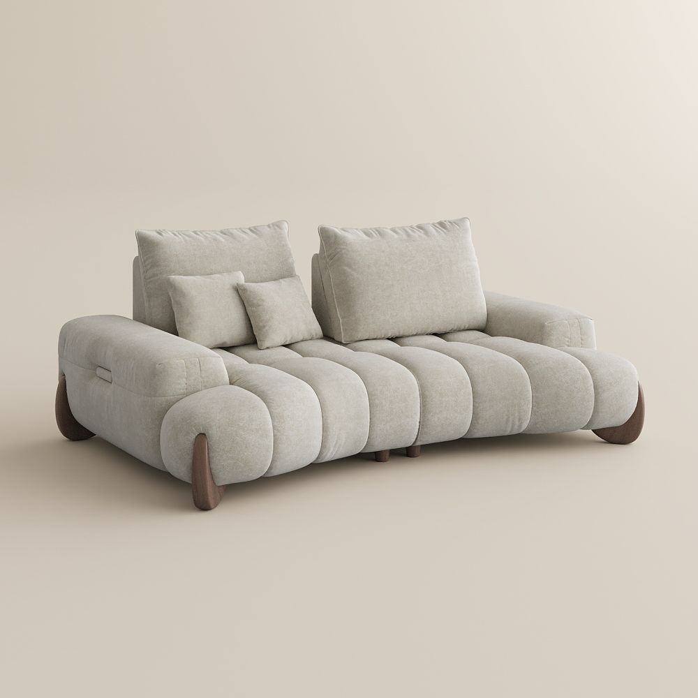 Partly Assemble Beige Fabric Sofas & Loveseats