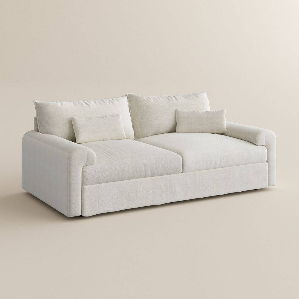 Sponge Beige Cotton and Linen Living Room Furniture