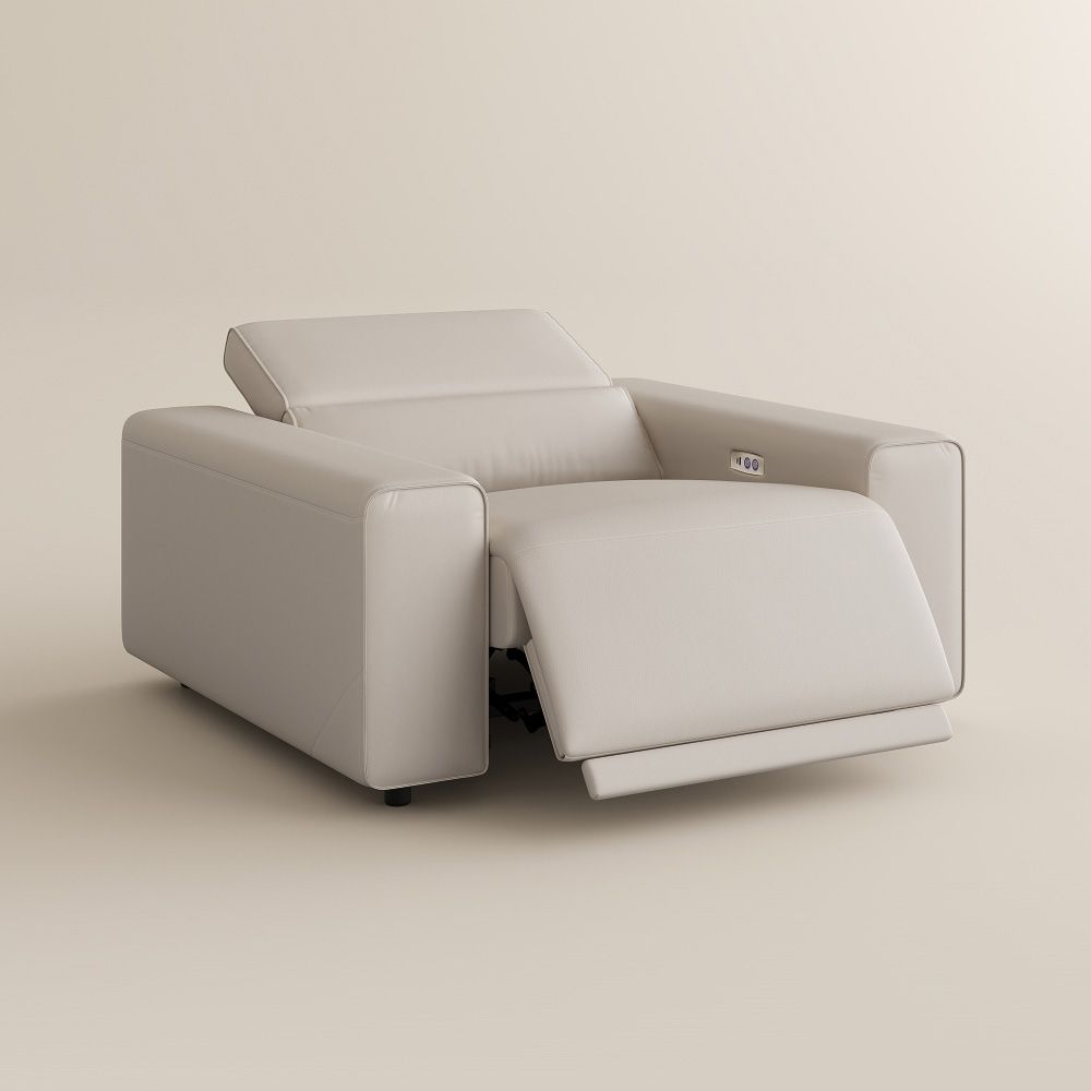 Beige Eco-friendly Microfiber Leather Smart Furniture