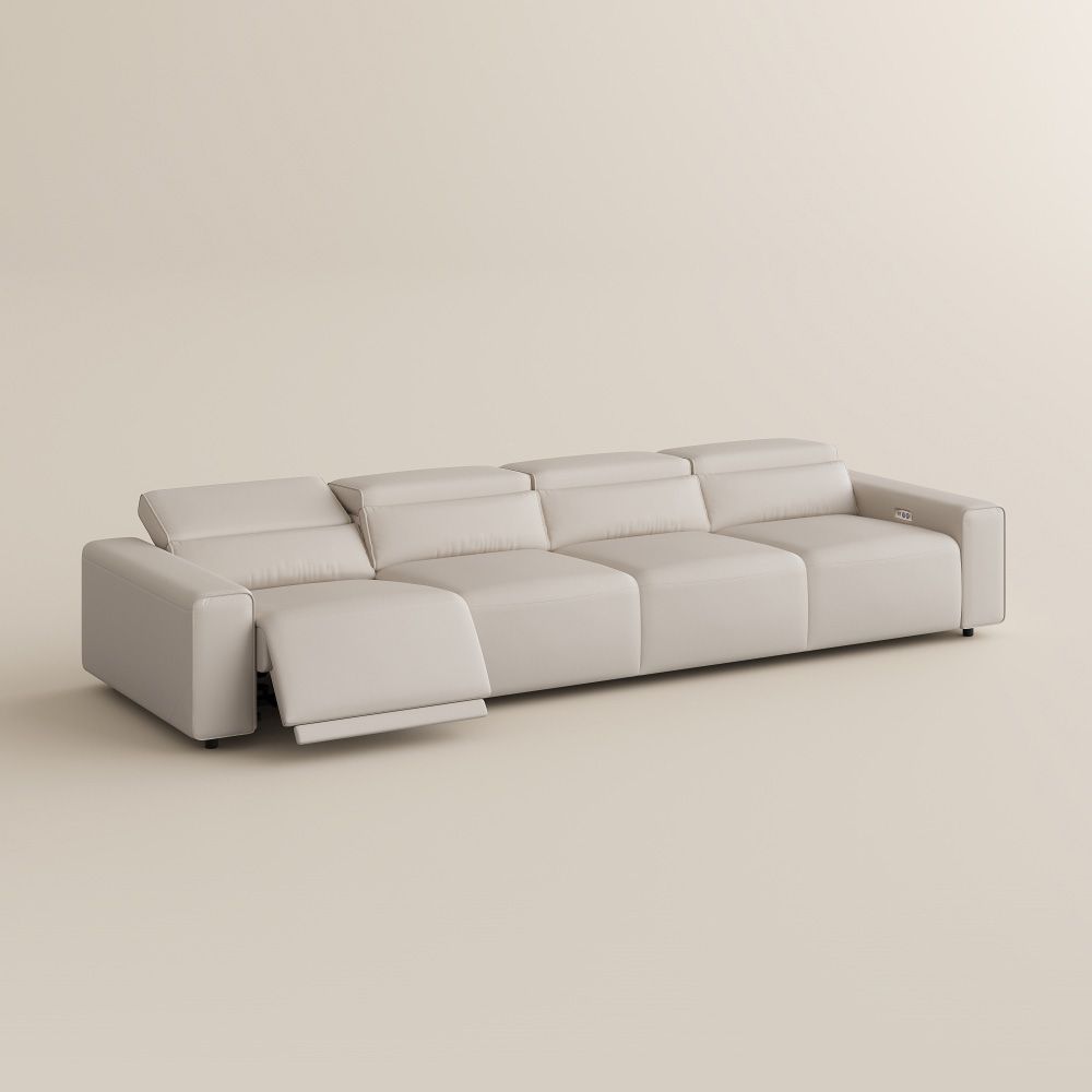 Living Room Beige Eco-friendly Microfiber Leather Modular Sofas