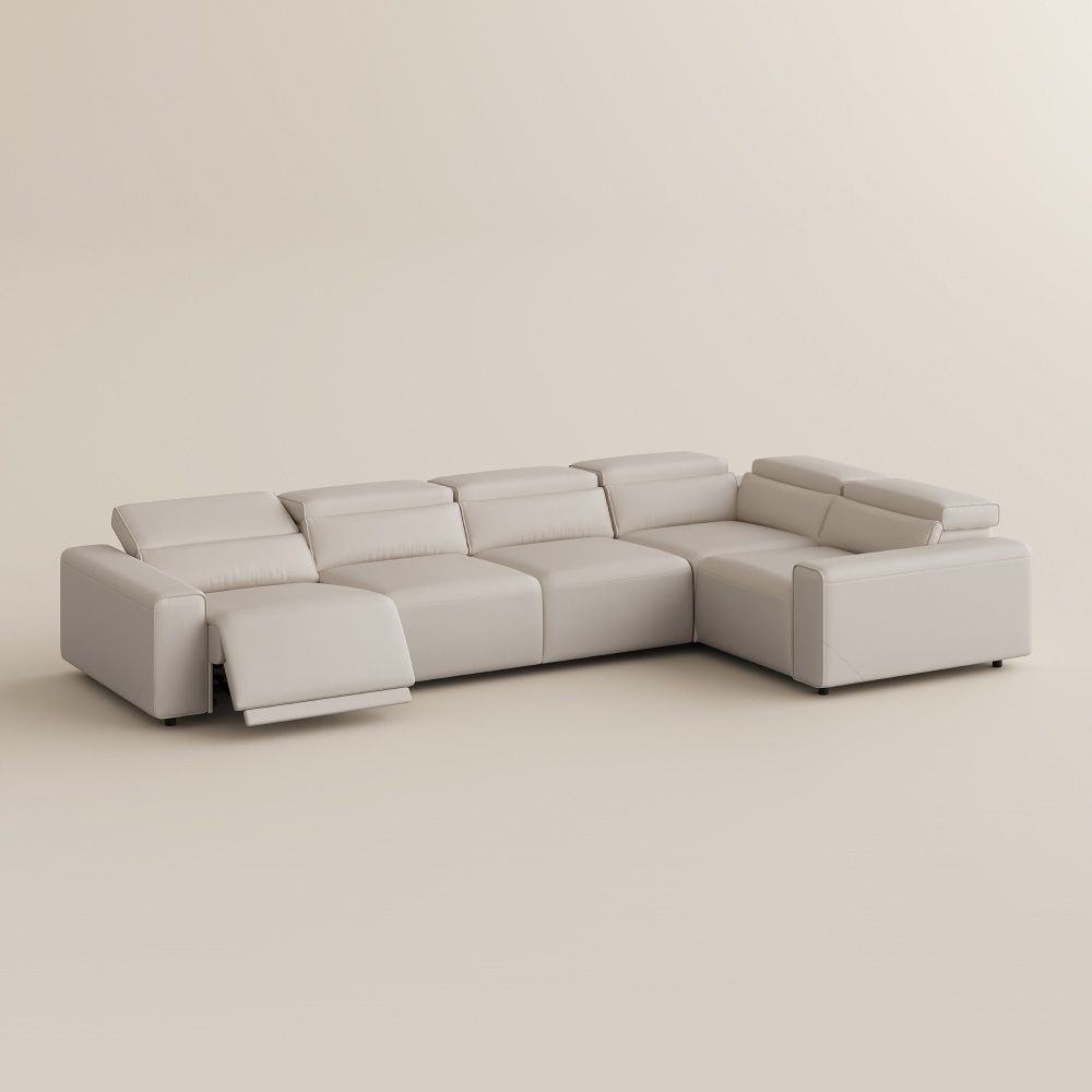 Benjamin Beige Eco-friendly Microfiber Leather Modular Sofas