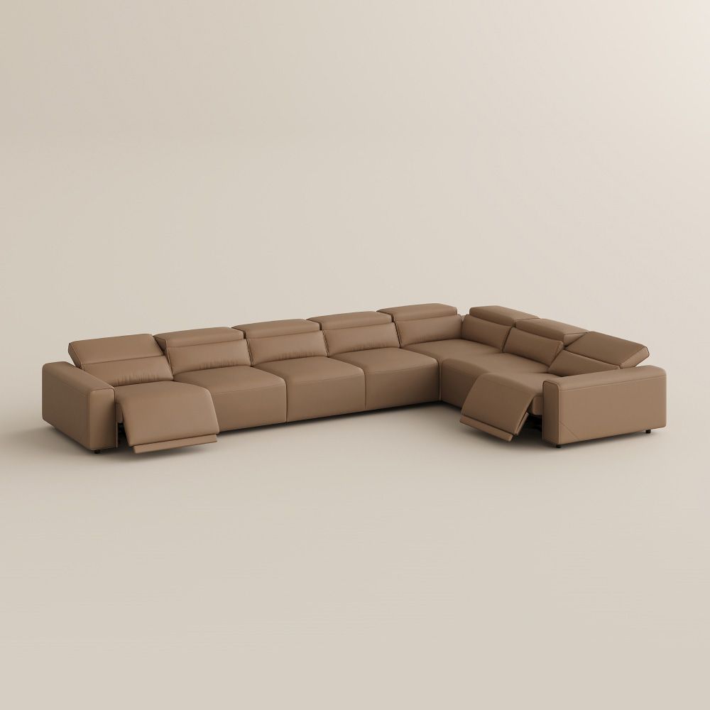 Khaki Eco-friendly Microfiber Leather Smart Furniture