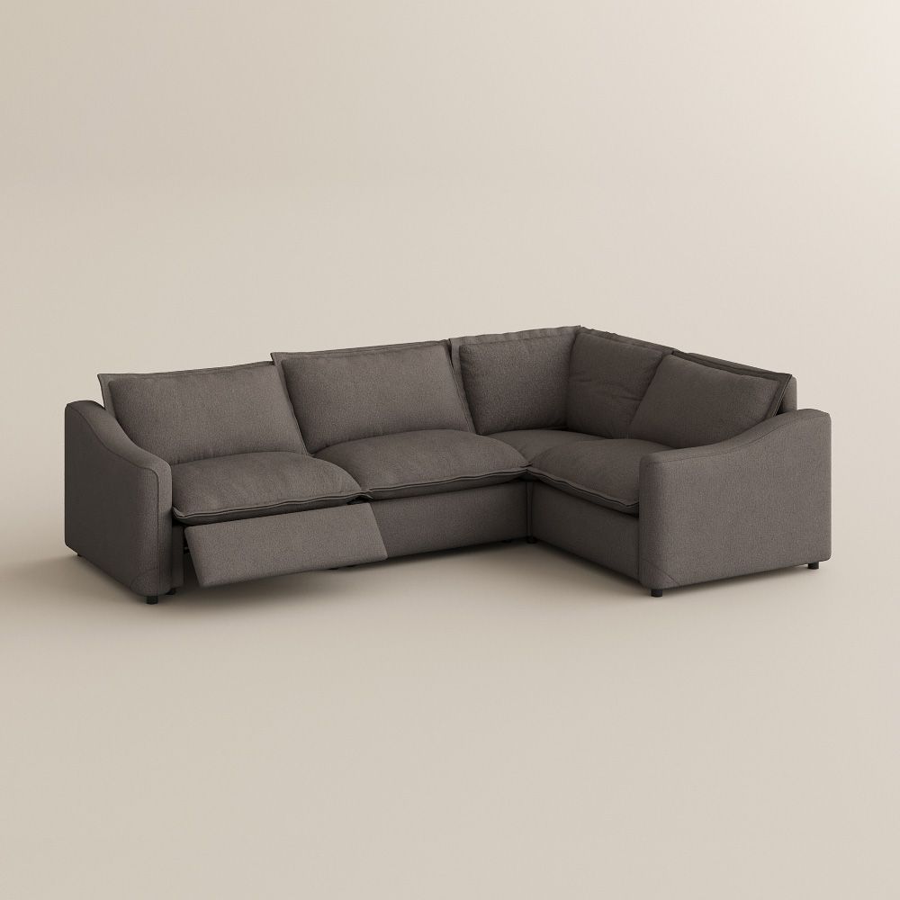 Velvet Dark Gray Linen Modular Sofas