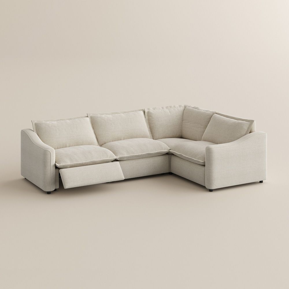 2-3 Seater Beige Velvet Modular Sofas