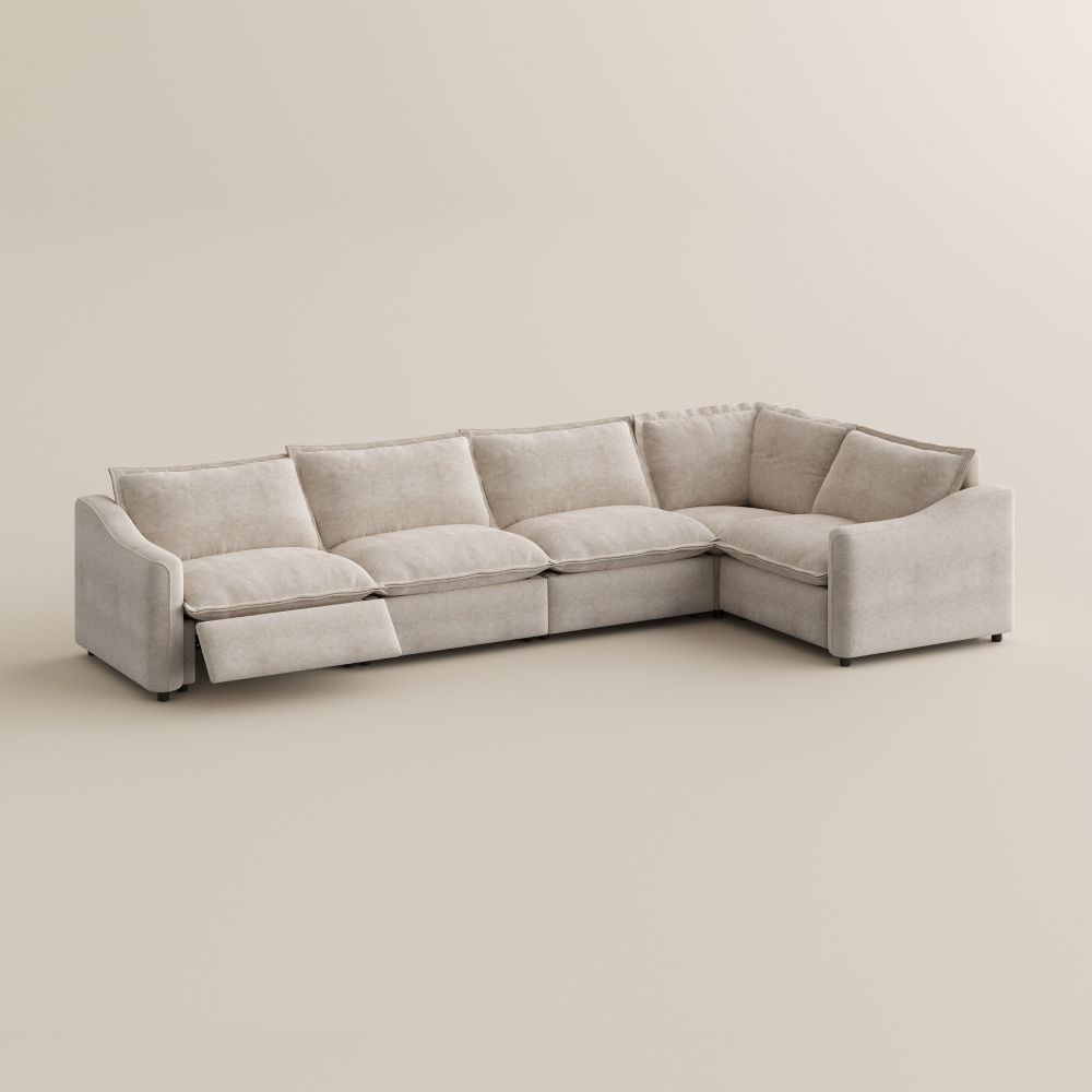 Beige Pet-Friendly Fabric Modular Sofas
