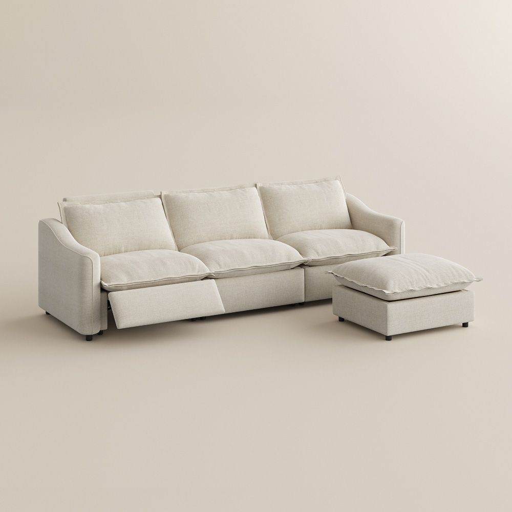 Comfortable Beige Velvet Modular Sofas