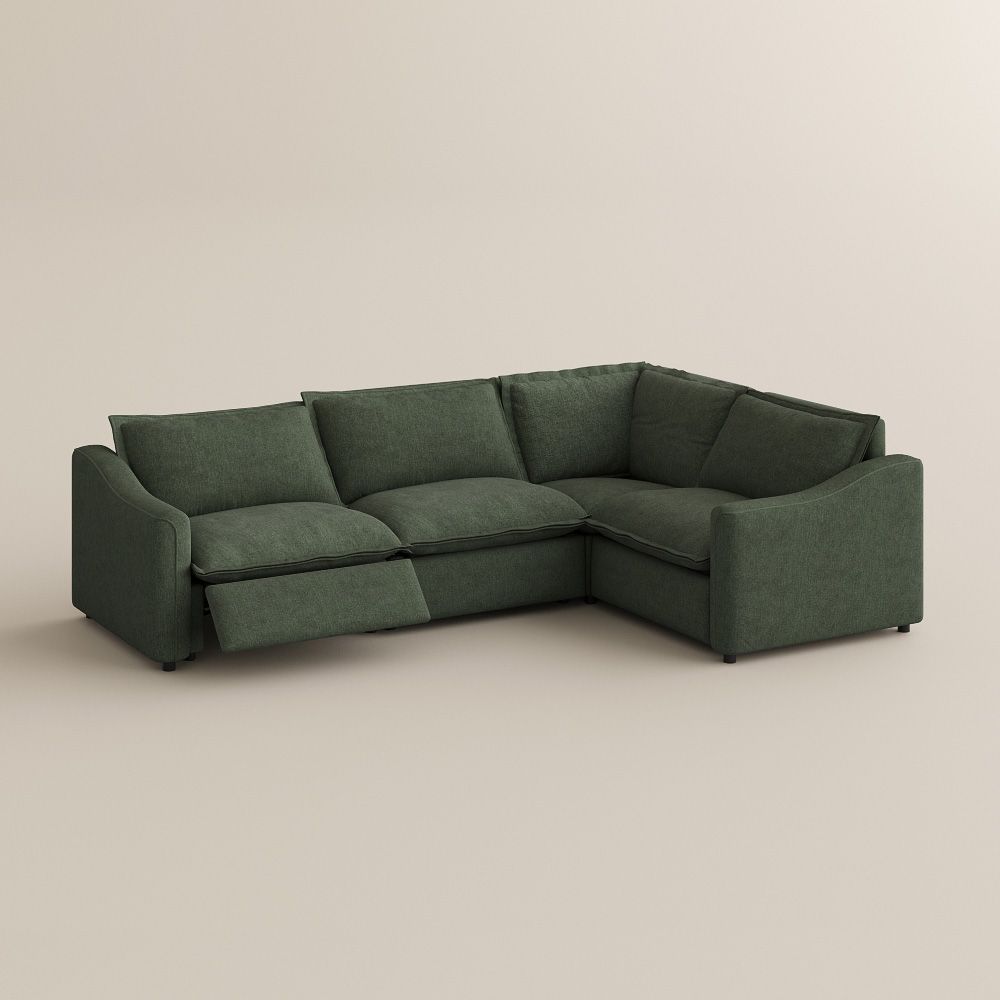 Down Green Velvet Modular Sofas