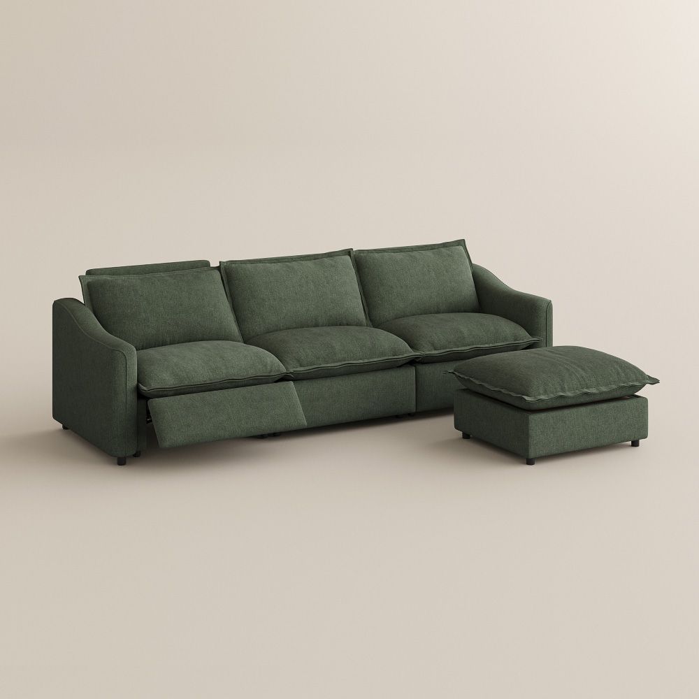 Very Relaxed Green Velvet Modular Sofas