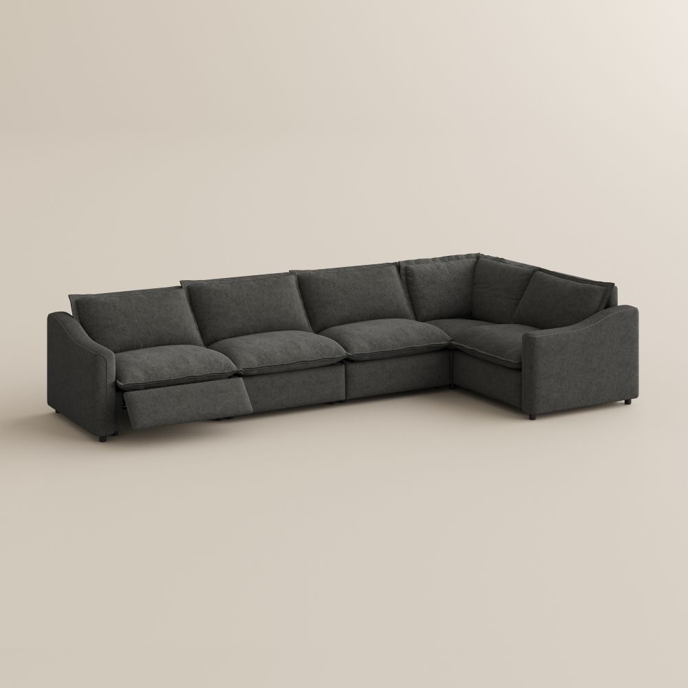 Gray Velvet Modular Sofas