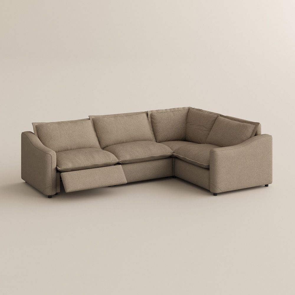 Velvet Khaki Linen Modular Sofas