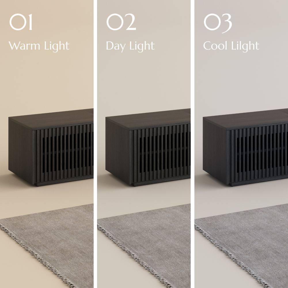 Mid Century Modern Black Wood Electric TV Stands