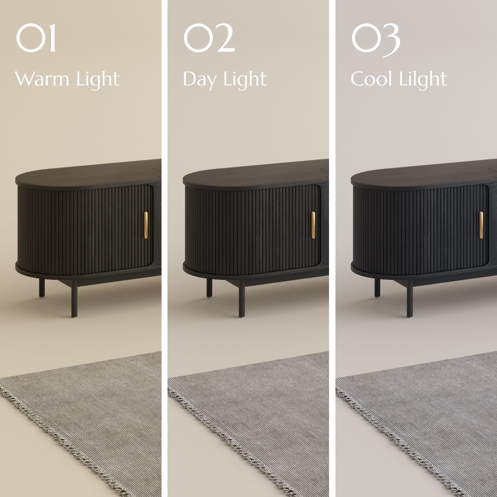 Black Black MDF Electric TV Stands