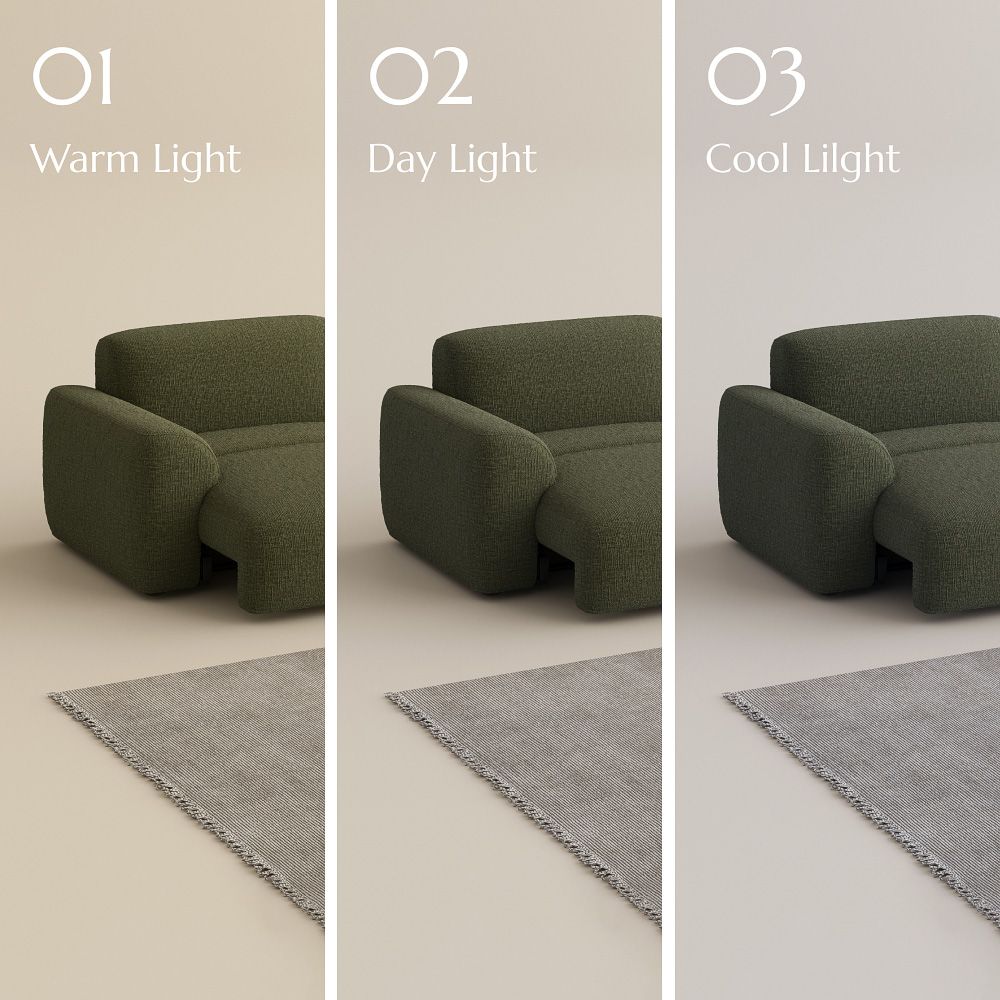 Green Chenille Fabric Power Reclining Sofas