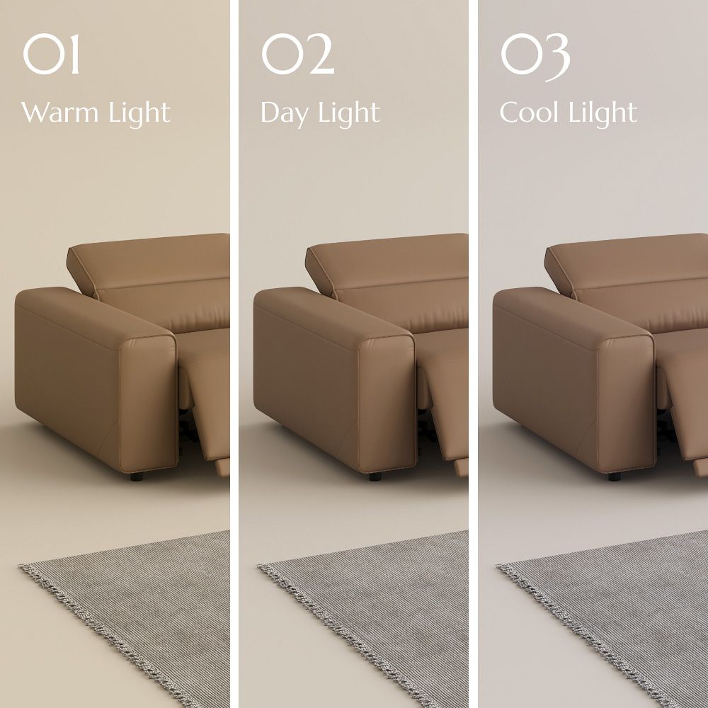 Apartment Khaki Eco-friendly Microfiber Leather Smart Furniture