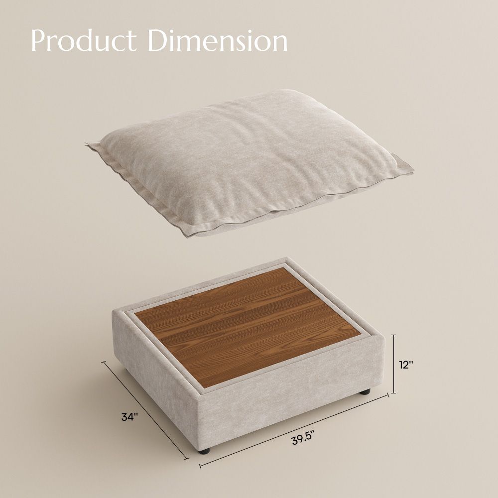 Soft Beige Pet-Friendly Fabric Modular Sofas