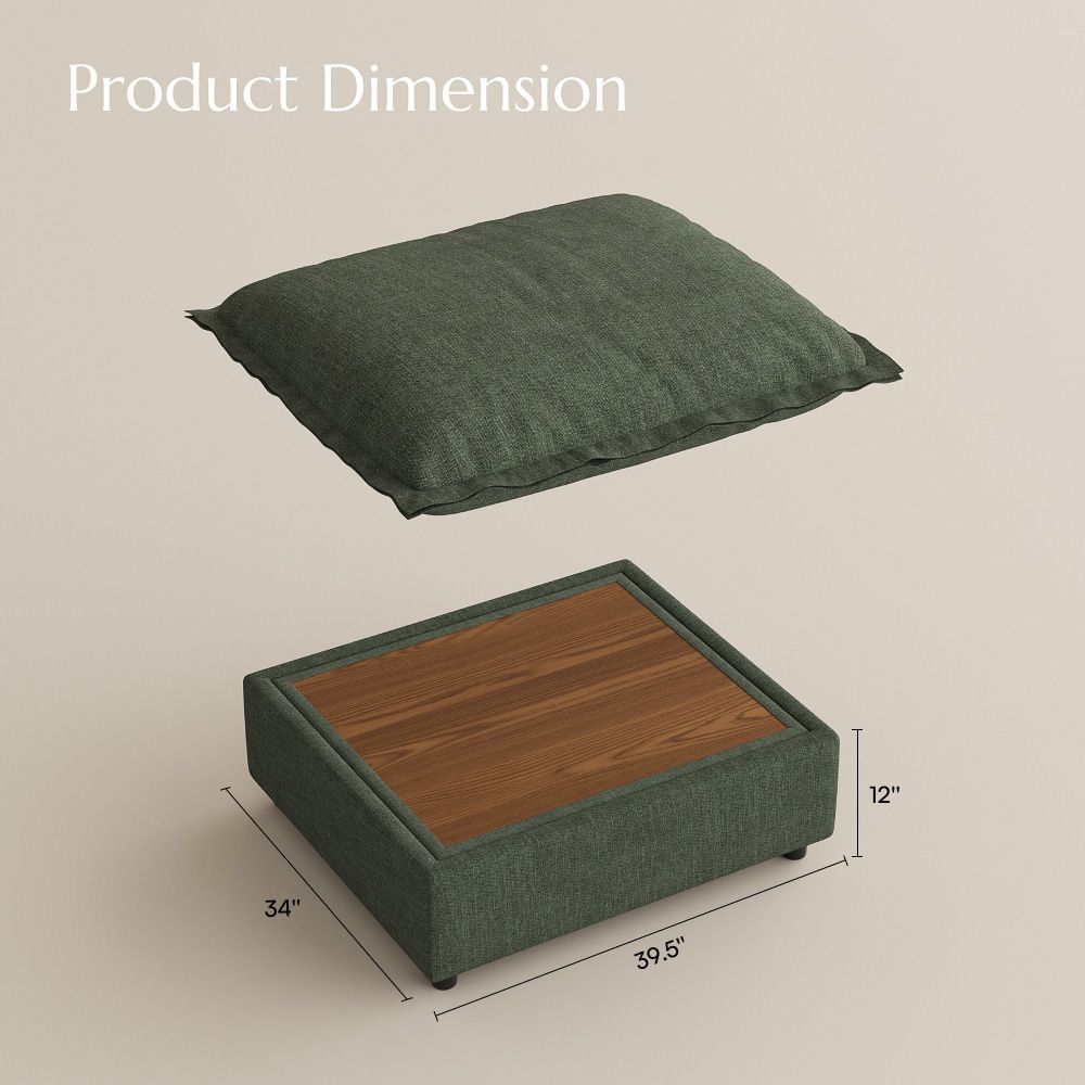 Casual Green Velvet Modular Sofas