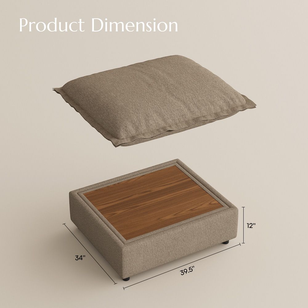 Apartment Khaki Linen Modular Sofas