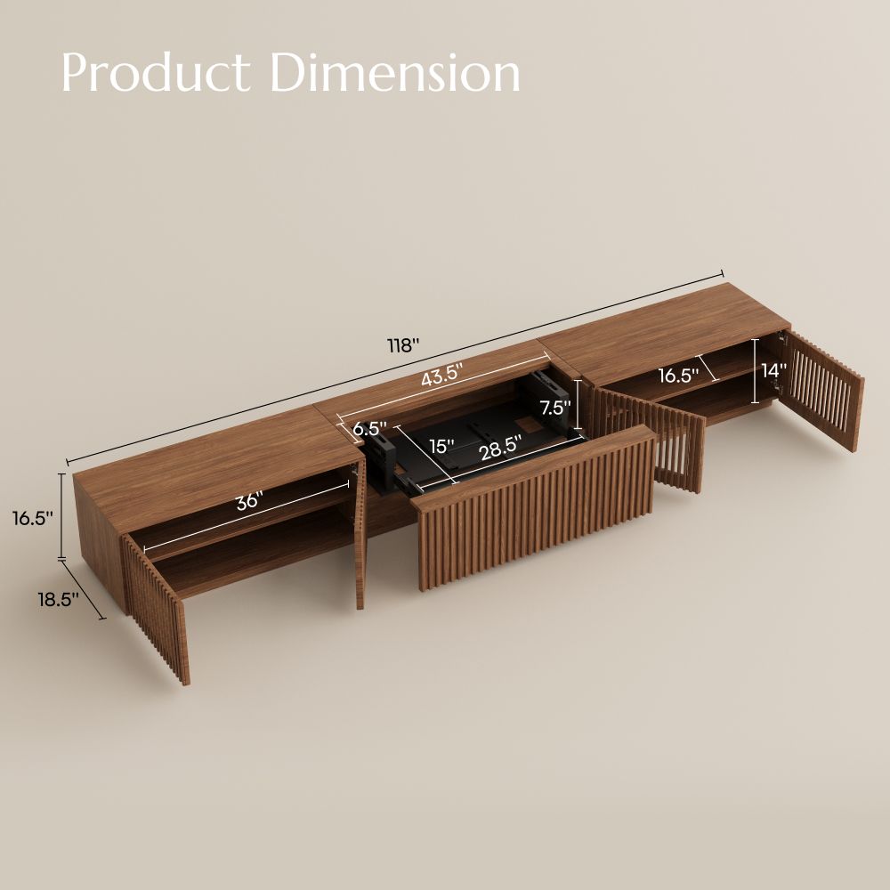 Living Room Walnut Color Wood Electric TV Stands
