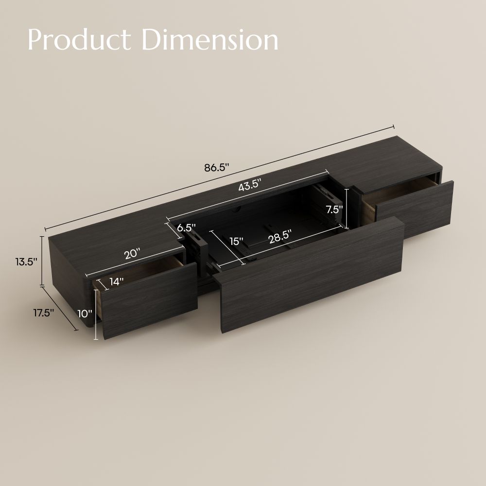 Black Black MDF Electric TV Stands