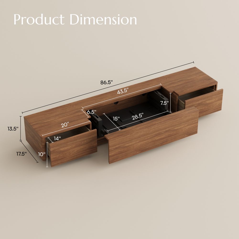 Modern Walnut Color MDF Electric TV Stands