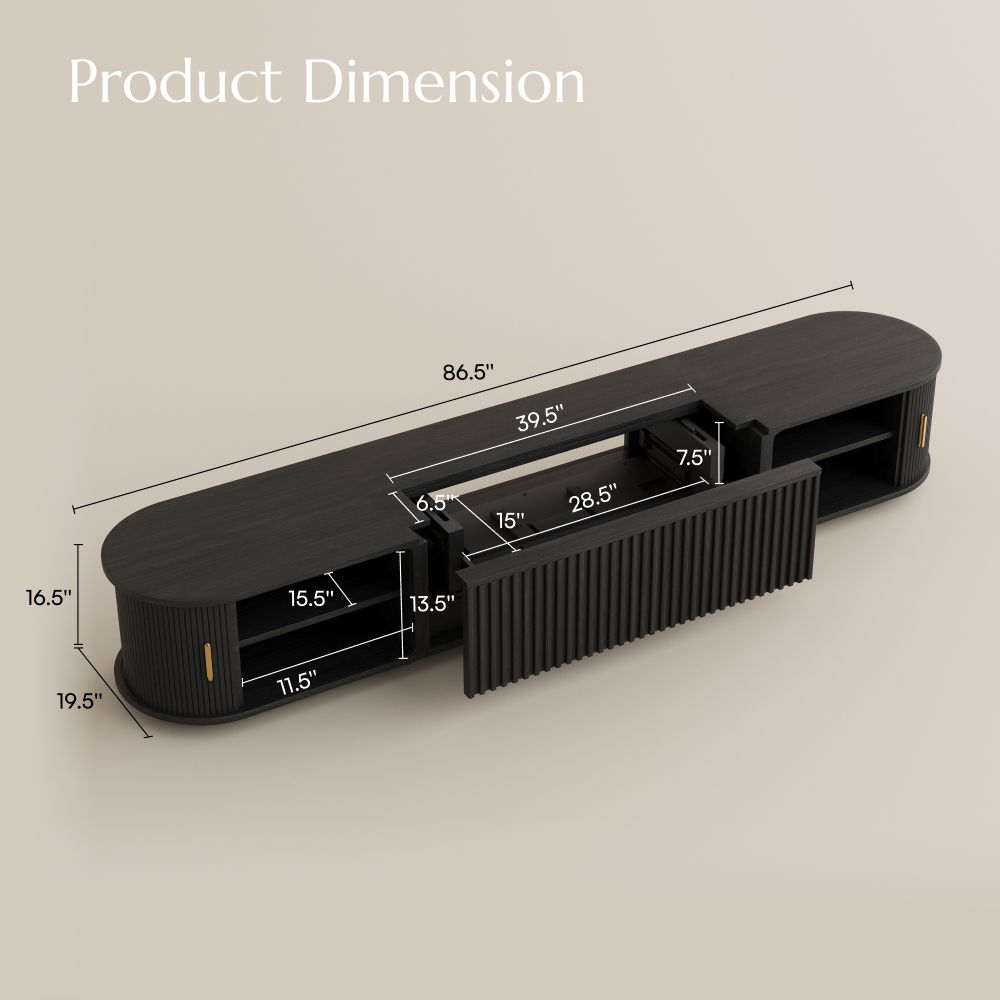 Adjustable Black Electric TV Stands