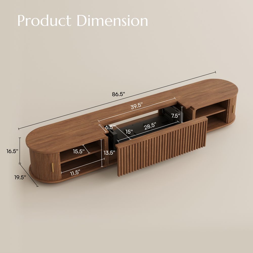 Walnut Color Electric TV Stands