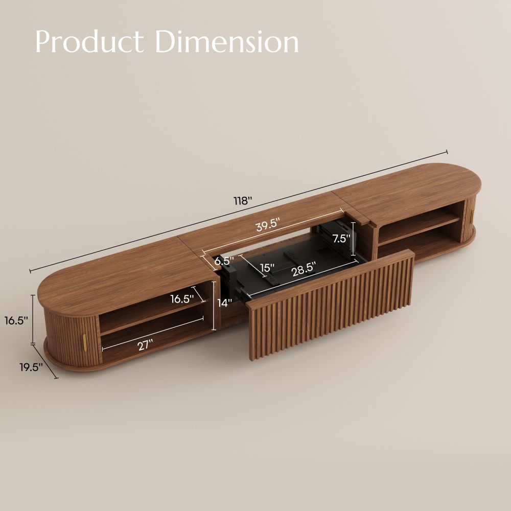 Walnut Color Electric TV Stands