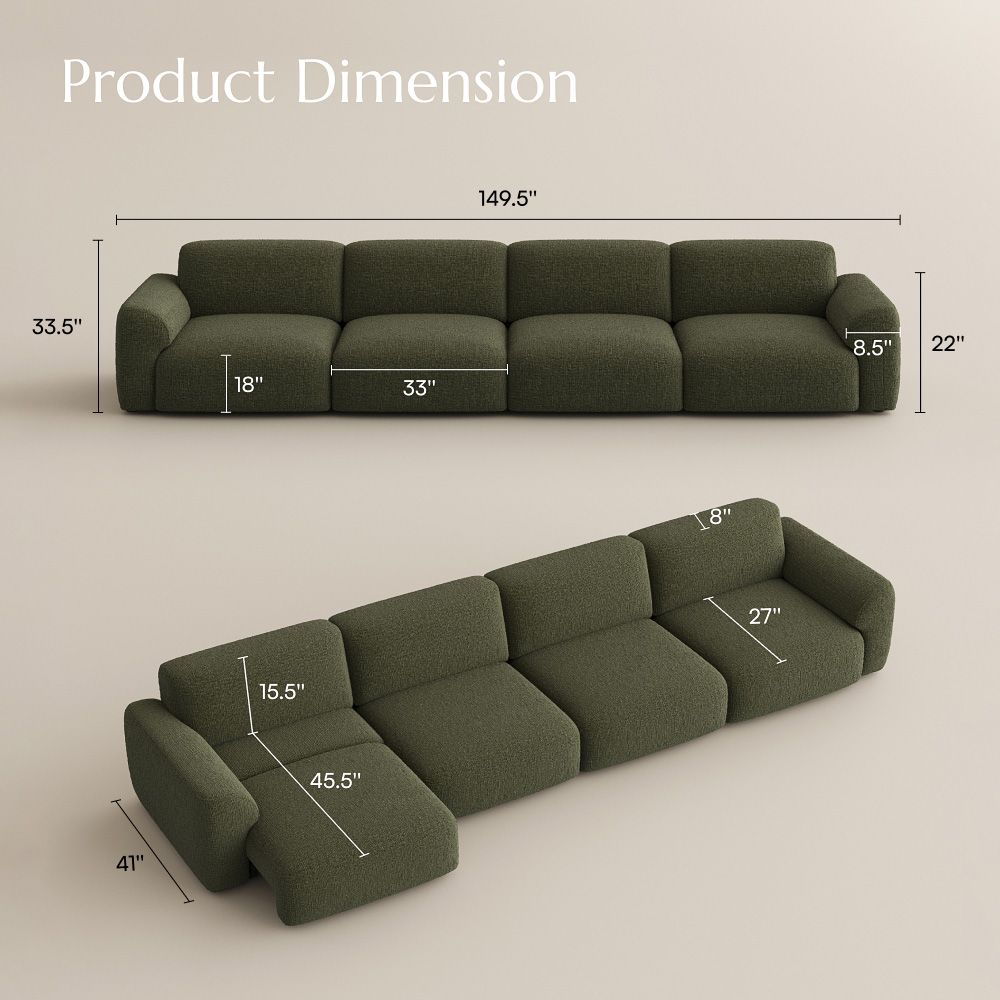 Wide Armrest Green Chenille Fabric Power Reclining Sofas