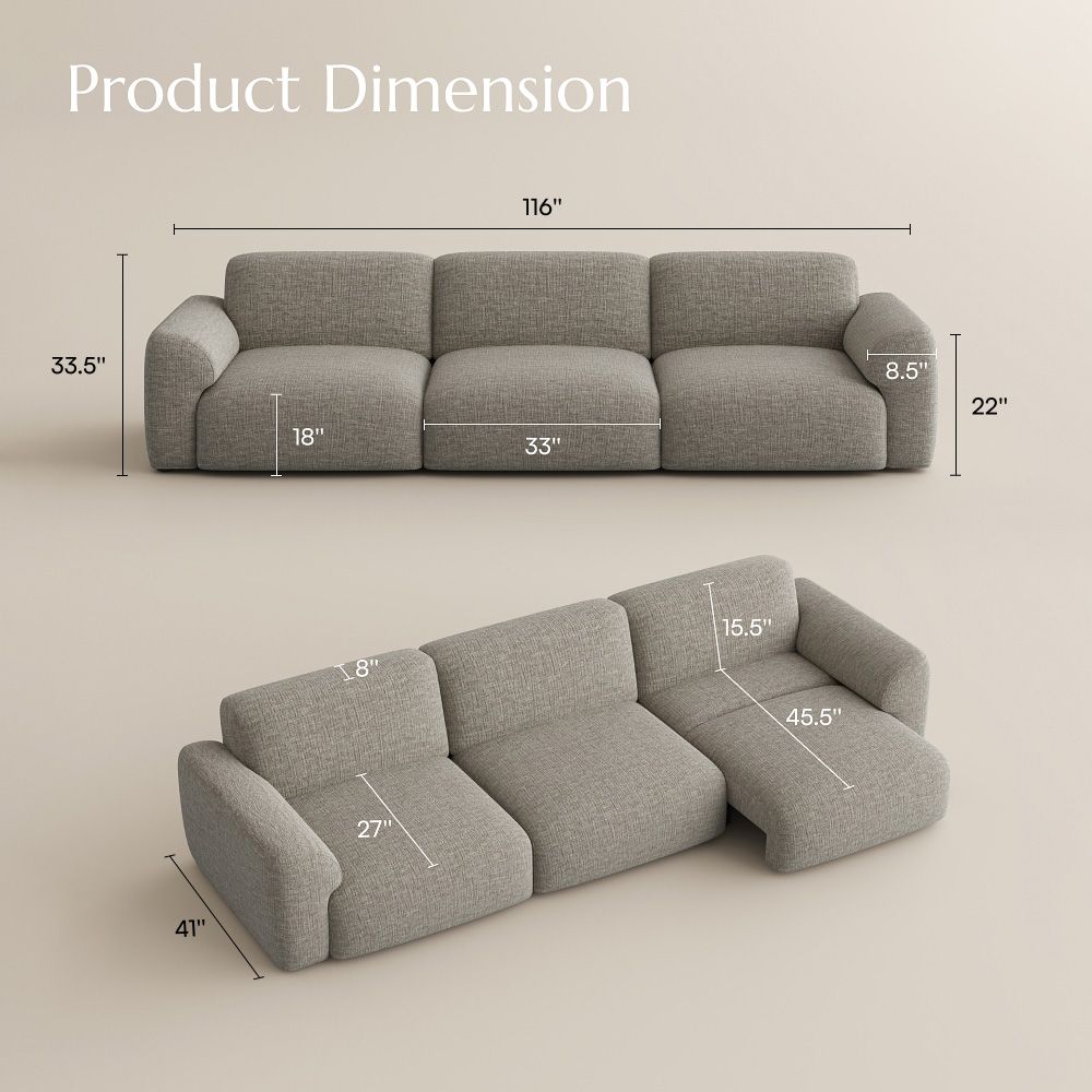 Easy Assembly Light Brown Chenille Fabric Power Reclining Sofas