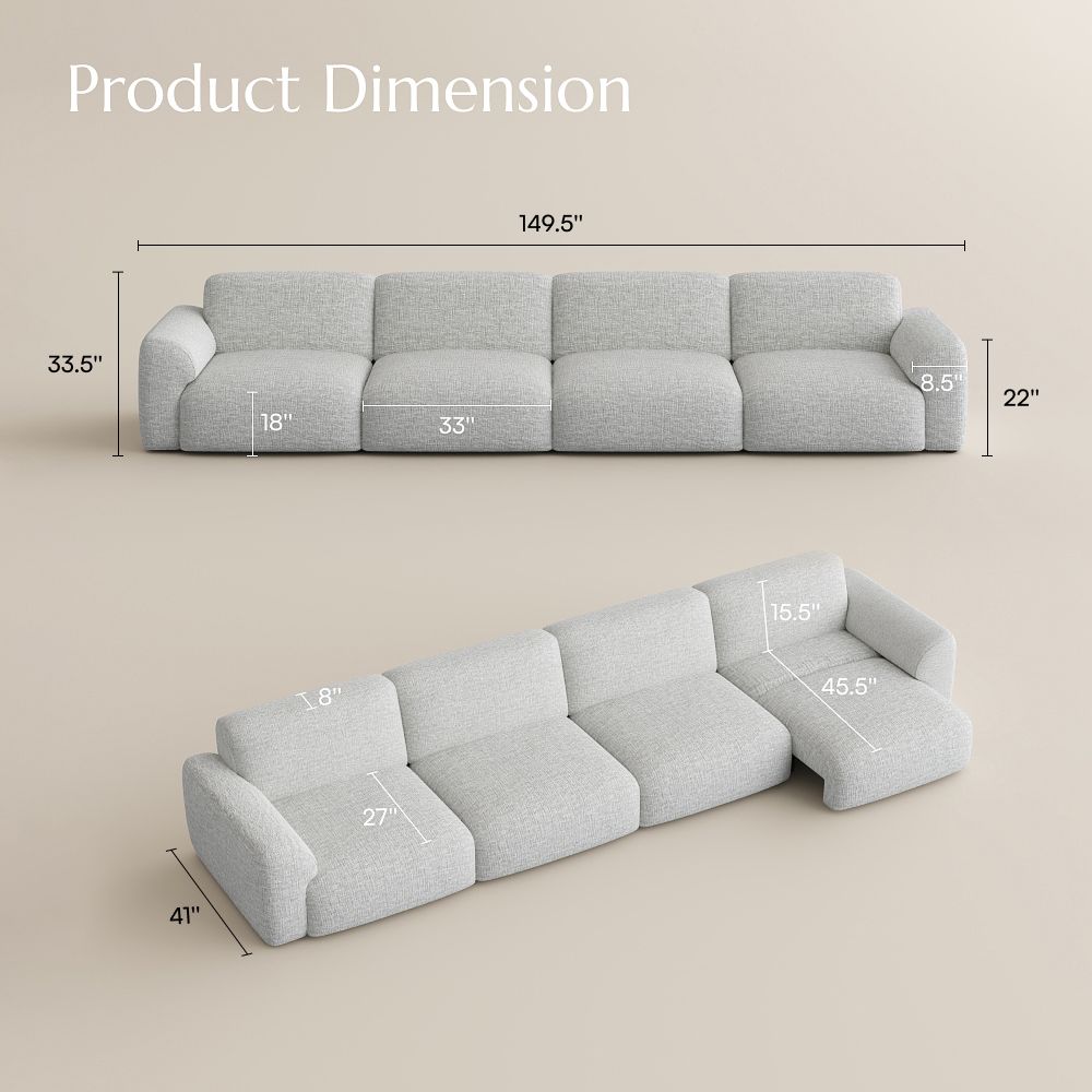 Supportive Light Gray Chenille Fabric Power Reclining Sofas