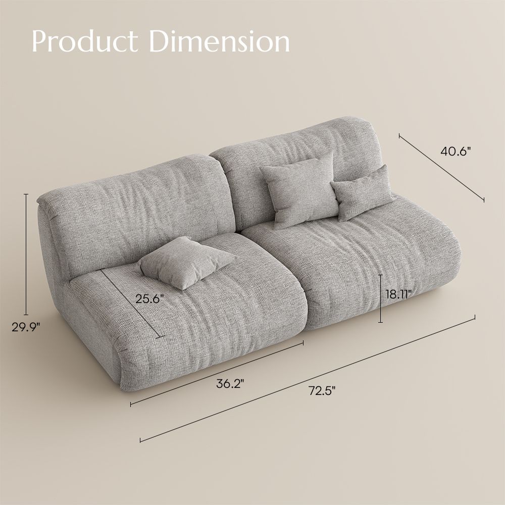 Pure Color Light Gray Chenille Sofas & Loveseats