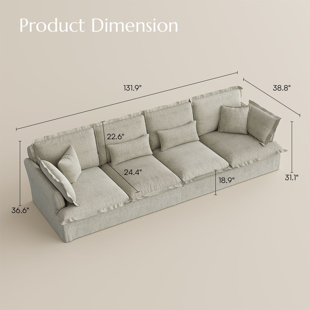 Living Room Gray Cotton and Linen Sofas & Loveseats