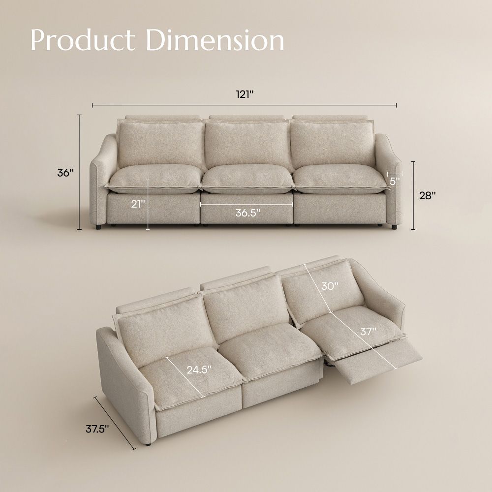 Living Room Beige Linen Smart Furniture