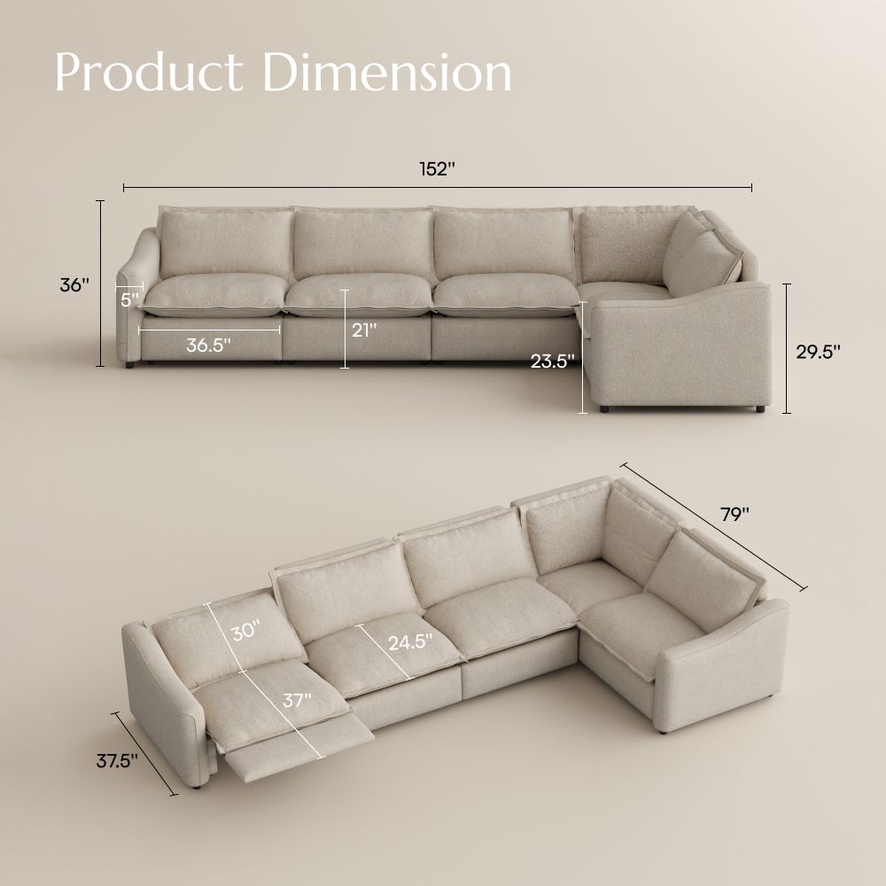Beige Linen Modular Sofas