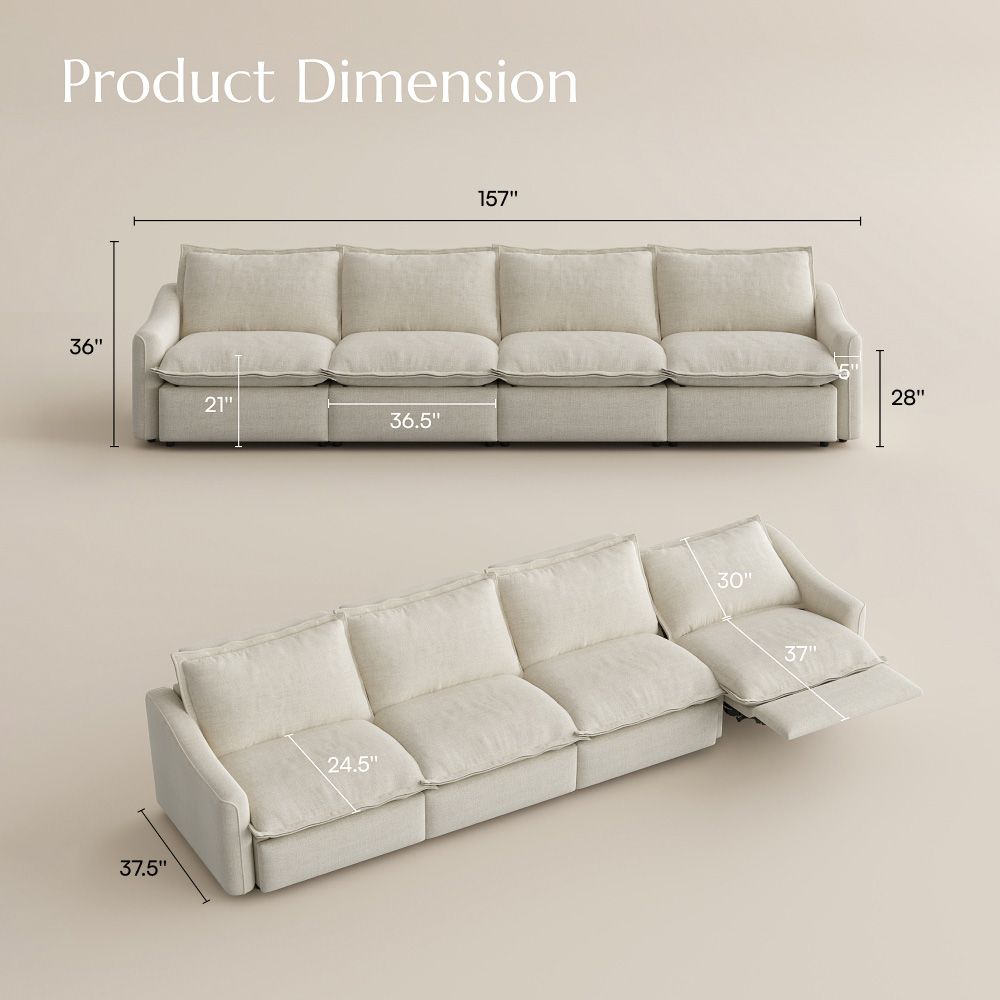 Recliner Beige Velvet Smart Furniture