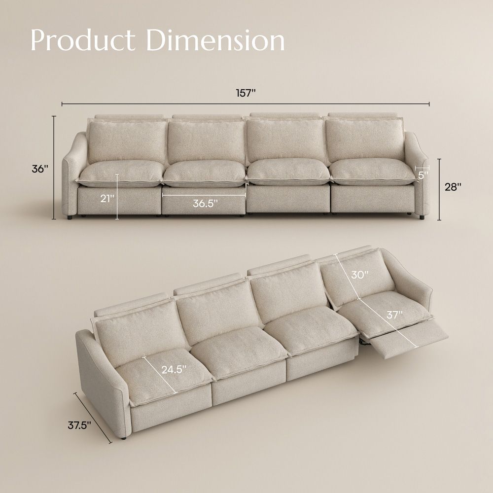 Adjustable Beige Linen Smart Furniture