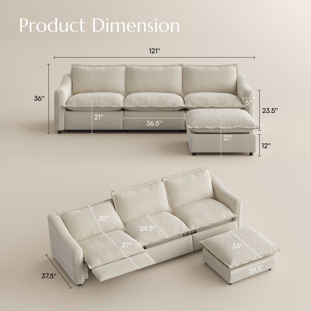 Ergopals Beige Velvet Modular Sofas