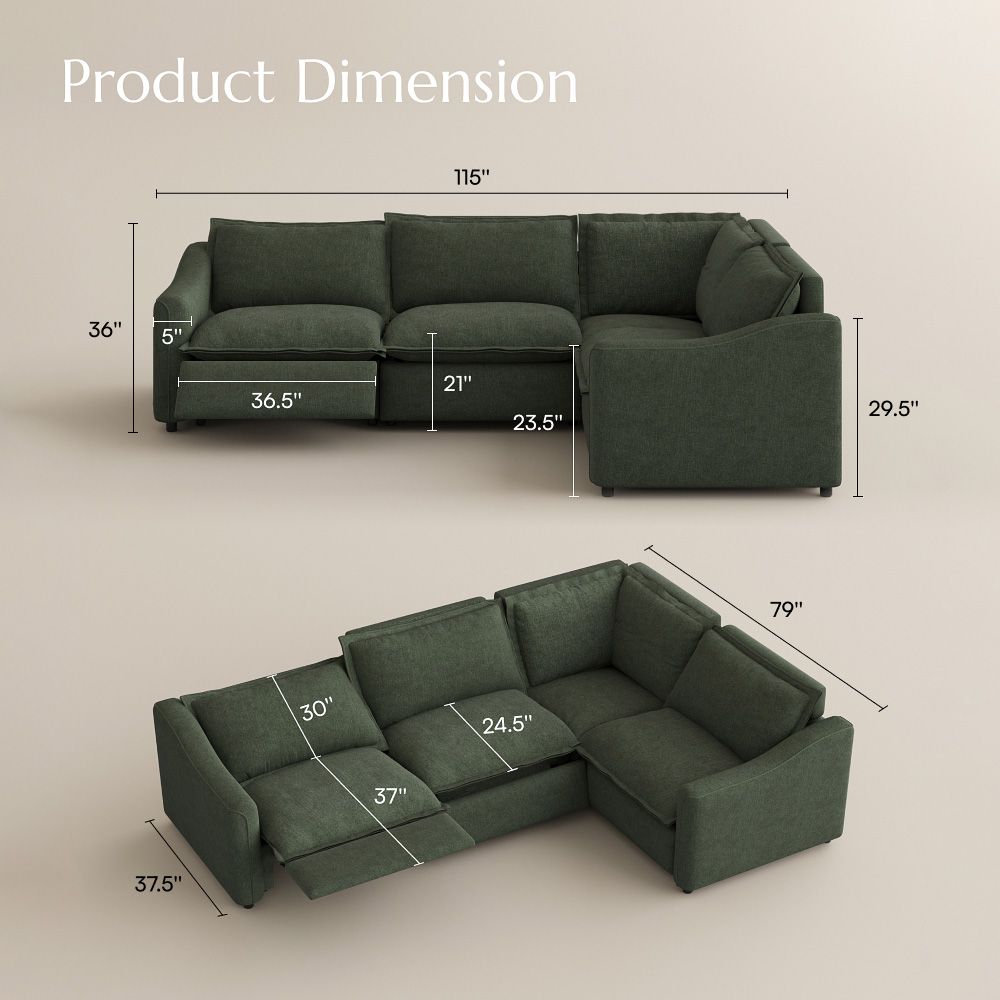 Green Green Velvet Modular Sofas