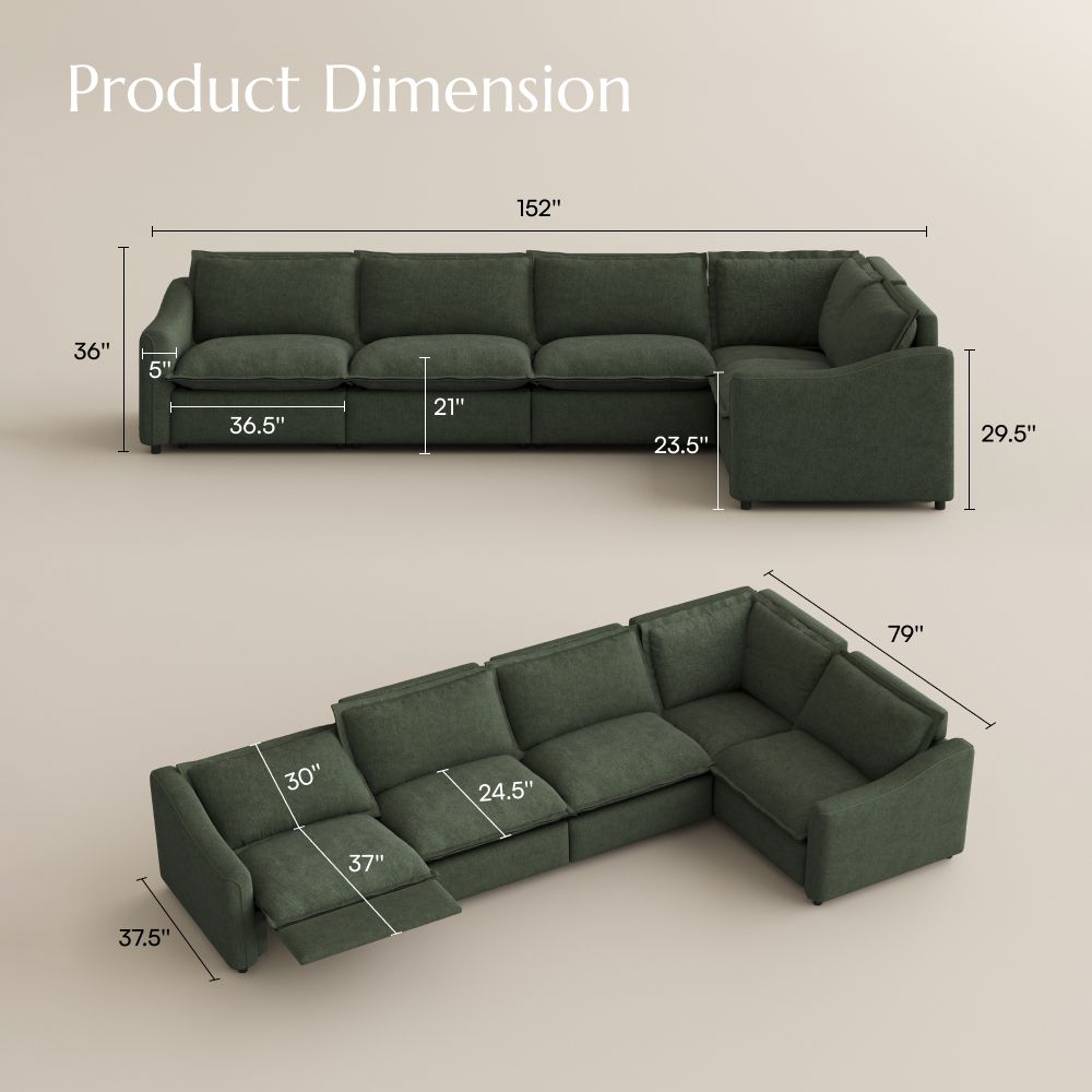 Green Velvet Modular Sofas