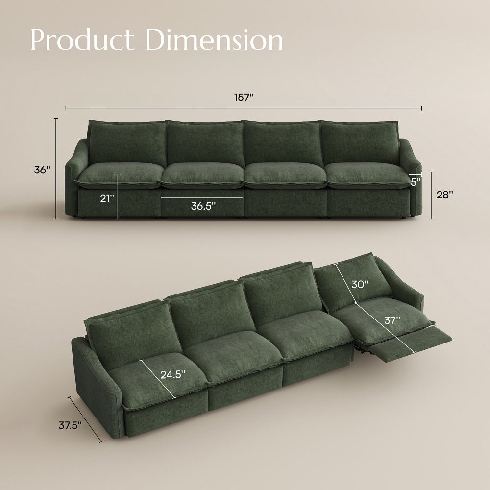 Oversized Green Velvet Smart Furniture