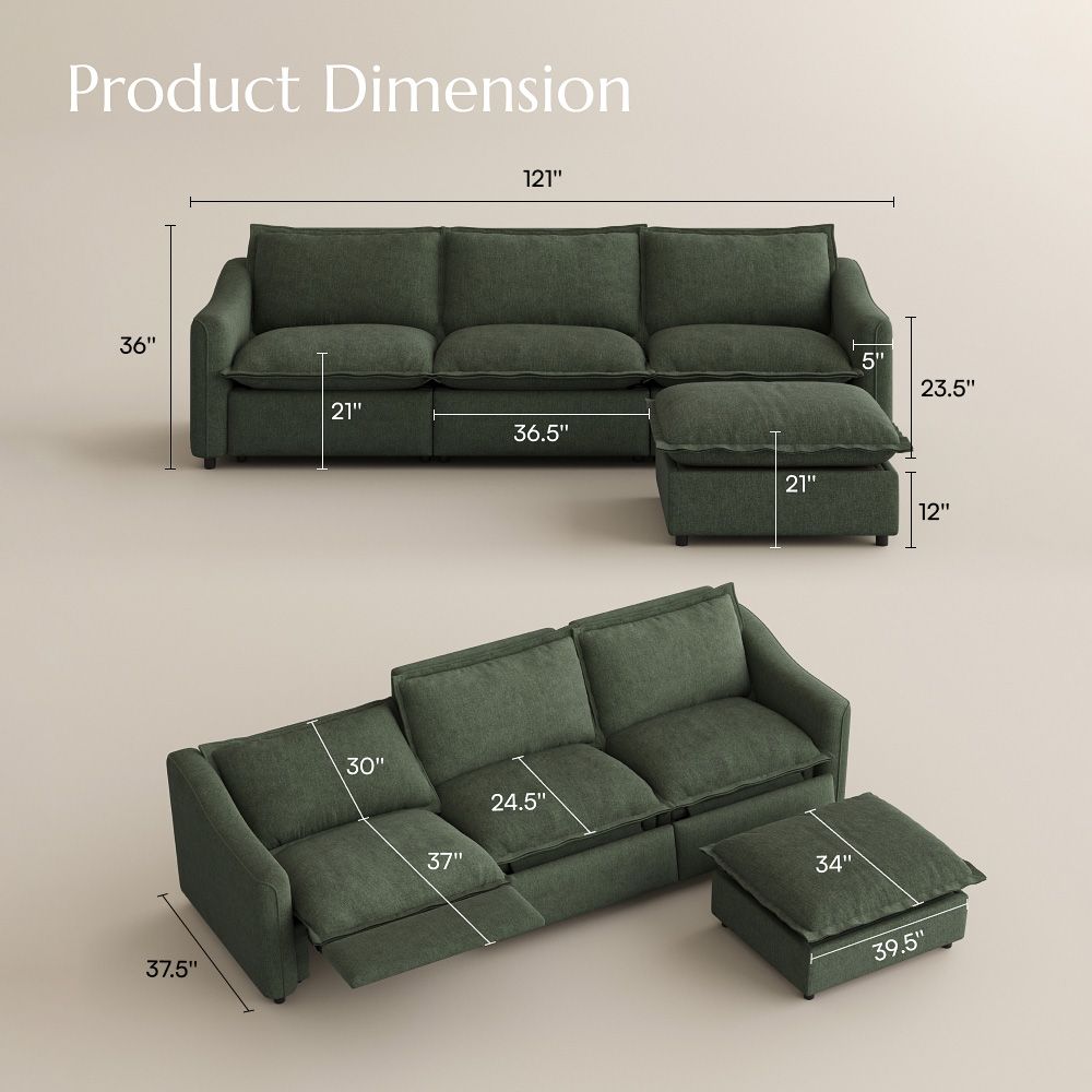 Green Green Velvet Modular Sofas