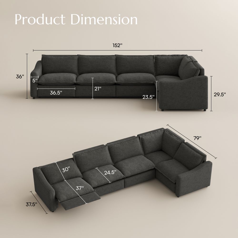 Gray Velvet Modular Sofas
