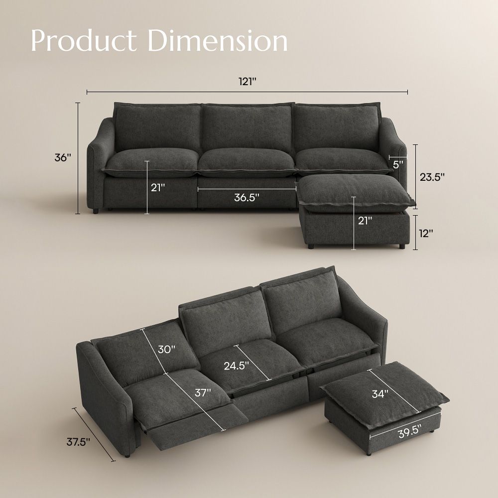 Very Relaxed Gray Velvet Modular Sofas