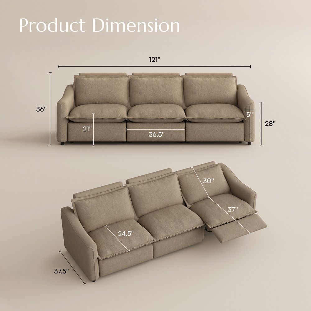 Adjustable Khaki Linen Smart Furniture