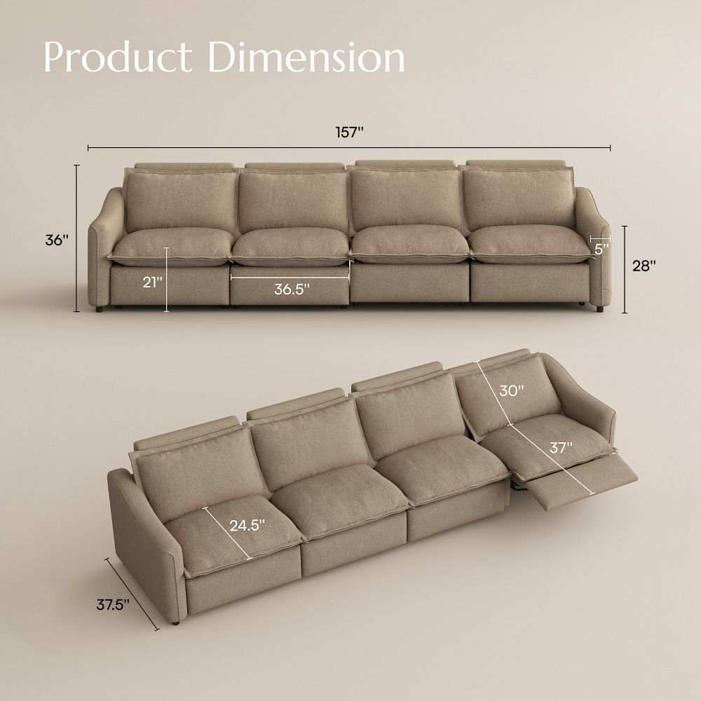 Comfortable Khaki Linen Smart Furniture
