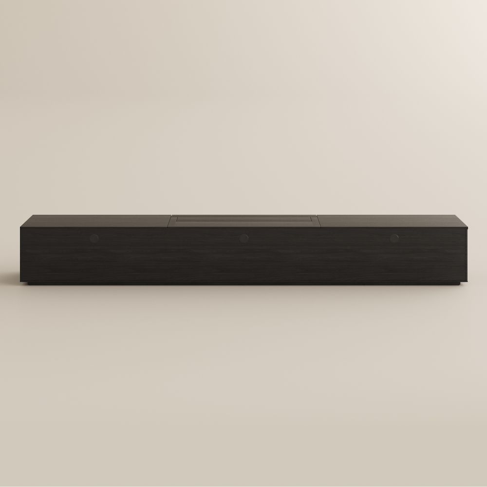 Counter Height Black Wood Electric TV Stands