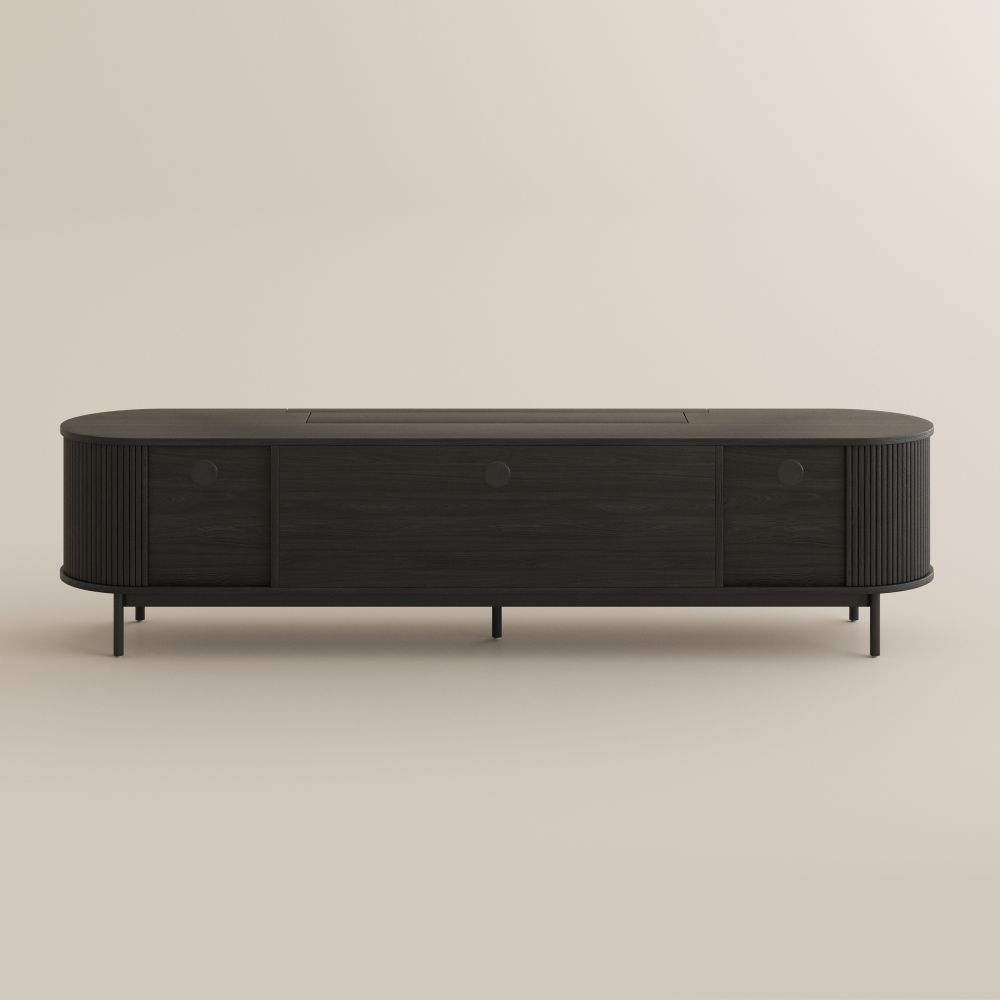 Living Room Black MDF Electric TV Stands