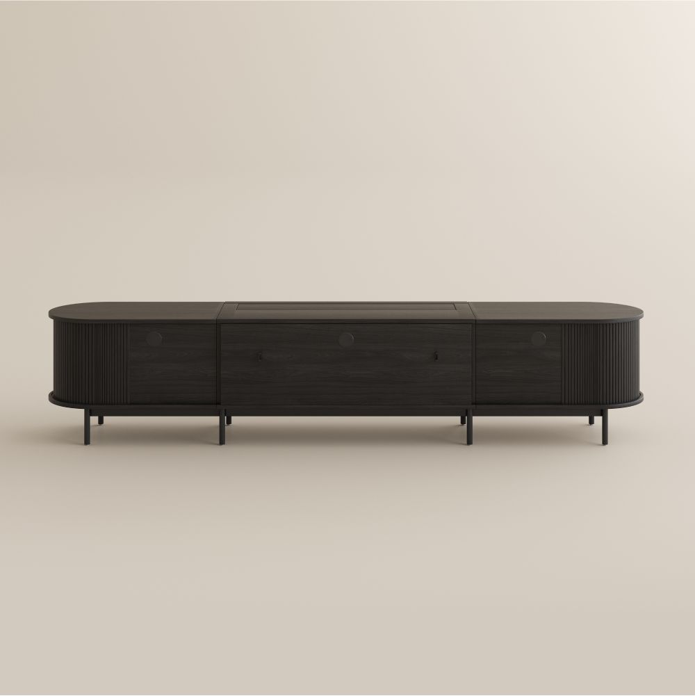 with Storage Black MDF Electric TV Stands